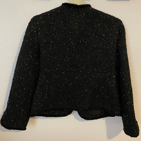 Ann Taylor black and gold tweed jacket - Picture 3 of 8